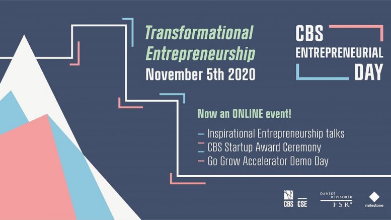 PRESSEMEDDELELSE Discover the theme of Transformational Entrepreneurship at CBS Entrepreneurial Day